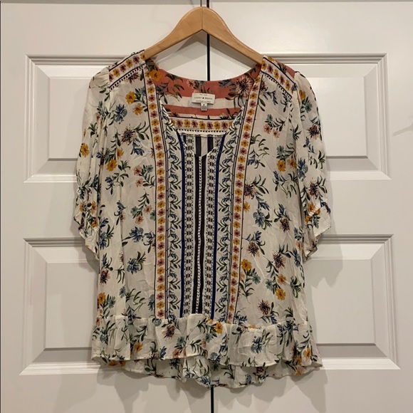 Lucky Brand Tops - Lucky Brand Border Print Top Size M